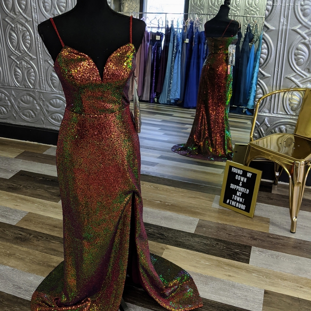 NWT Iridescent Sequin Dress w/ Mask